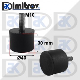 Антивибрационен тампон М10 х Ø 40 х 30 mm